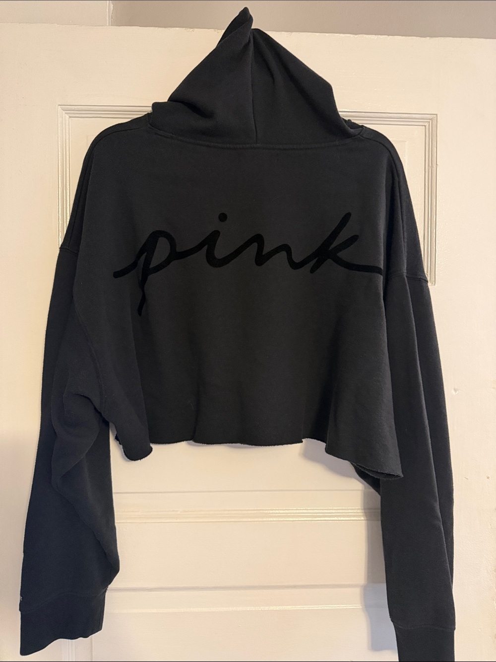 PINK Victoria's Secret Black Cropped Hoodie